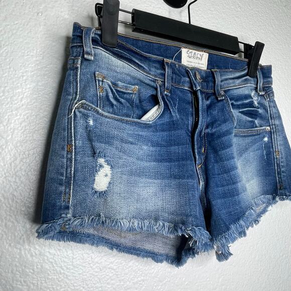 McGuire Womens Shorts Size 24 Denim Blue Cut Out Jean Dark Wash Casual - Picture 10 of 12